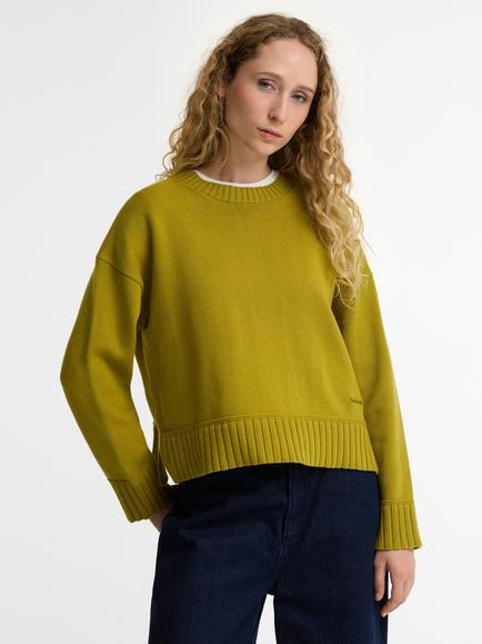 Barbour Harling Knit Crew Neck Jumper, Pear, Pear