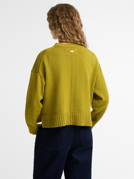 Barbour Harling Knit Crew Neck Jumper, Pear - view 2, Pear