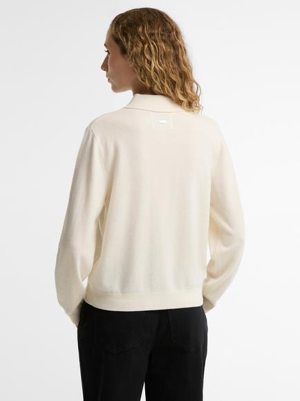 Barbour Wynn Wool Knit Polo Shirt, Cloud - view 2, Cloud