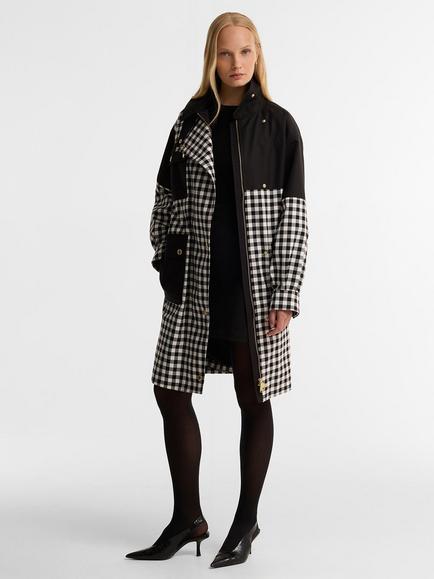 Barbour International Gea Gingham Showerproof Jacket, North Check Black, North Chec Black