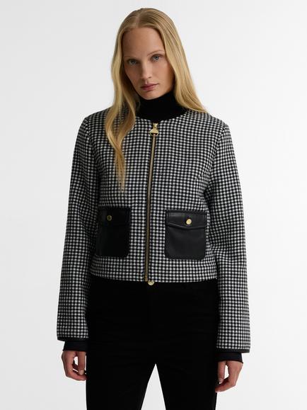 Barbour International Halina Gingham Cropped Jacket, Multi, Multi