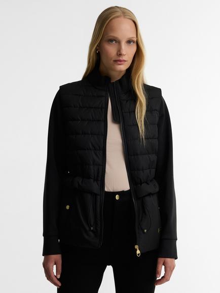 Barbour International Ari Quilted Sweatshirt, Black, Black