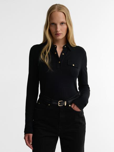 Barbour International Ramona Long Sleeve Top, Black, Black