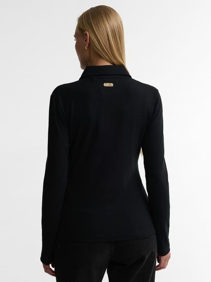 Barbour International Ramona Long Sleeve Top, Black - view 2, Black
