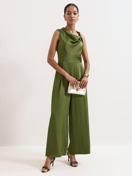 Phase Eight Avril Wide Leg Jumpsuit, Green, Green