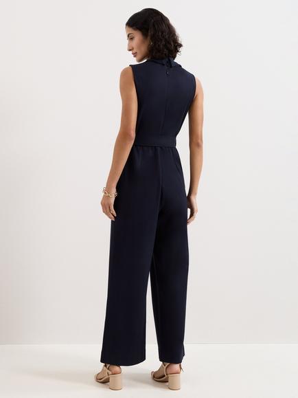 Phase Eight Emry Cowl Neck Jumpsuit, Navy - view 2, Navy