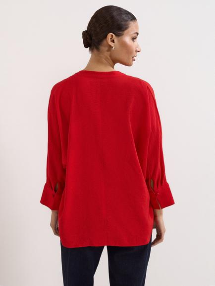 Phase Eight Cynthia Long Sleeve Top, Red - view 2, Red