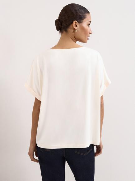 Phase Eight Marion Floral Round Neck T-Shirt, Ivory - view 2, Ivory