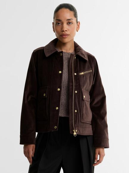 Barbour International Hanson Velvet Casual Jacket, Brown, Brown