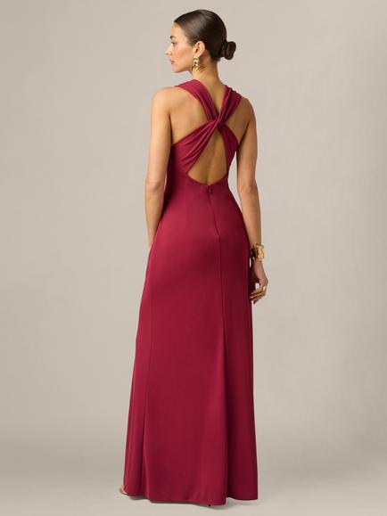 Adrianna By Adrianna Papell Artisan Jersey A Line Ruched Dress, Crimson Haze - view 2, Crimson Haze