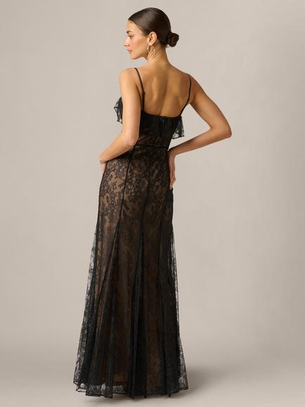 Adrianna By Adrianna Papell Lace Mermaid Maxi Dress, Black - view 2, Black