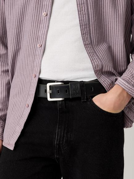 Levi's Arlo Wide Prong Leather Belt - view 2, Caviar