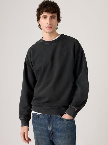 Levi's Authentic Crew Sweatshirt, Faded Wash Jet Blk, Faded Wash Jet Blk