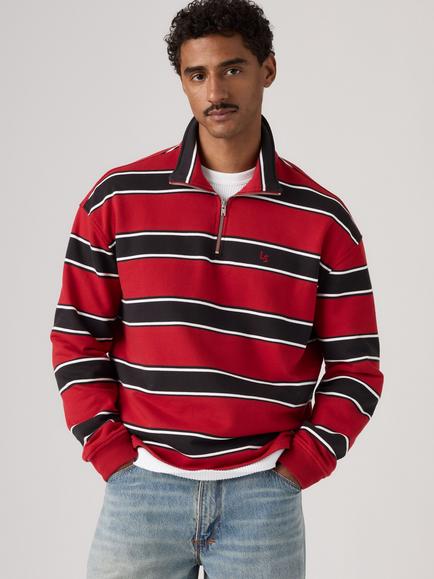 Levi's Cameron Quarter-Zip Jumper, Hamersley Stripe, Hamersley Stripe