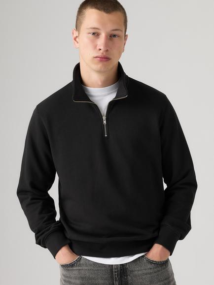 Levi's Original Housemark Quarter Zip Sweatshirt, Mineral Black, Mineral Black