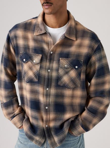 Levi's Boxy Western Shirt, Pier 89 Plaid Bl/Crm - view 2, Pier 89 Plaid Bl/Crm