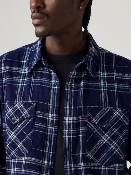 Levi's Relaxed Fit Western Cotton Shirt, Pier 100 Indigo Pld - view 2, Pier 100 Indigo Pld