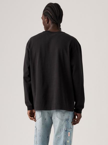 Levi's Crew Neck Long Sleeve Cotton T-Shirt, 59 Jet Black - view 2, 59 Jet Black