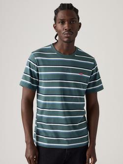 Levi's Original Housemark Stripe Crew Neck Cotton T-Shirt, Stan Stripe Moonli, Stan Stripe Moonli