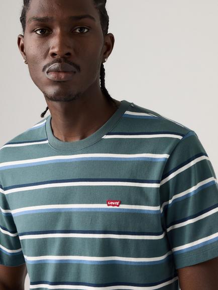Levi's Original Housemark Stripe Crew Neck Cotton T-Shirt, Stan Stripe Moonli - view 2, Stan Stripe Moonli