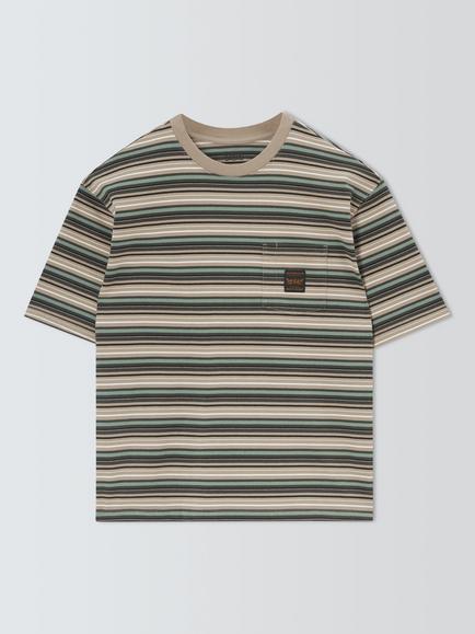 Levi's Workwear Pocket Crew Neck Cotton T-Shirt, Jason Stripe Volcan, Jason Stripe Volcan