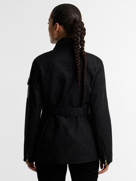 Barbour International Heritage Waxed Jacket, Black/Check - view 2, Black/Check