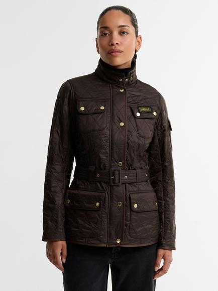 Barbour International Polarquilt Biker Jacket, Brown, Brown