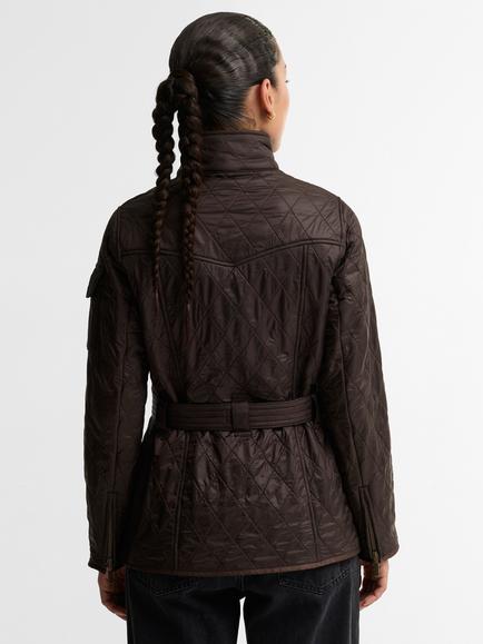 Barbour International Polarquilt Biker Jacket, Brown - view 2, Brown