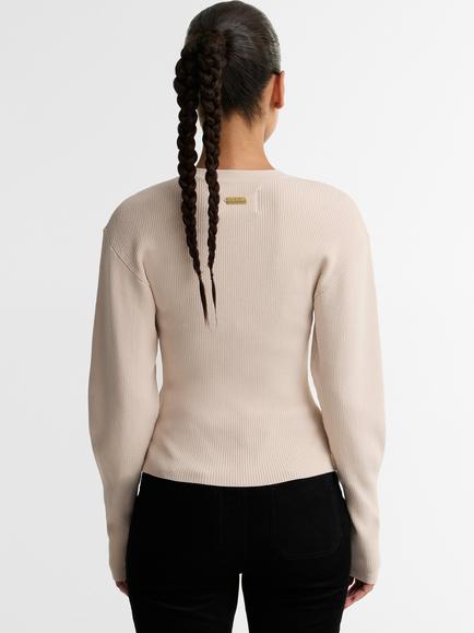 Barbour International Cyrus Knit Crew Neck Jumper, Nutmeg - view 2, Nutmeg