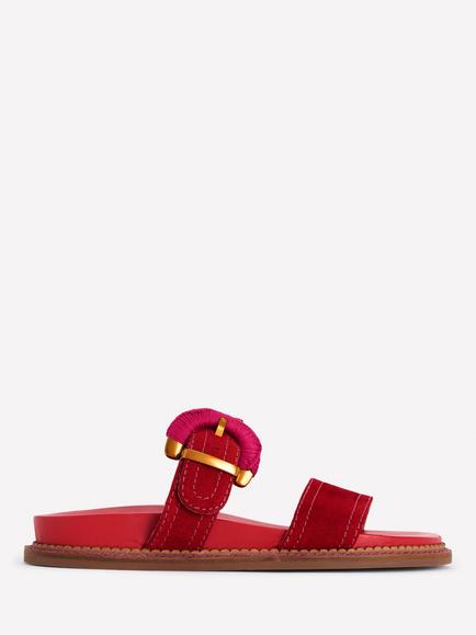 Boden Caryl Suede Double Strap Slider Sandals, Post Box Red, Post Box Red