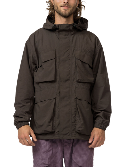 Snow Peak Nylon Double Rip Jacket, Dark Brown, Dark Brown