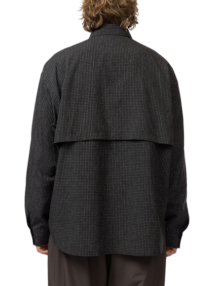 Snow Peak Kasuri Ripstop Shirt, Black - view 2, Black