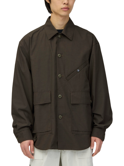 Snow Peak Men's Hybrid Tabiki Utility Jacket, Dark Brown, Dark Brown