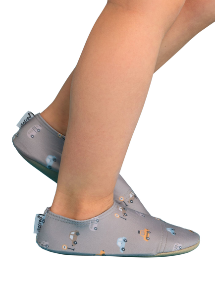 Slipfree Kids' Car Print Shoes, Natural - view 2, Natural