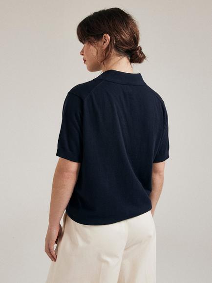 SALTS Unisex Cotton Rich Short Sleeve Polo Shirt, Navy - view 2, Navy