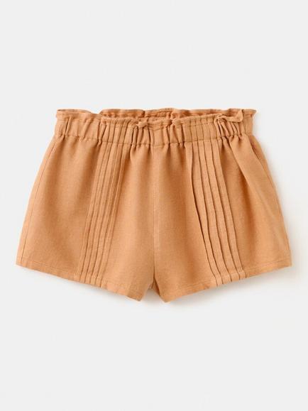 Mango Kids' Paperbag Waist Shorts, Terracotta, Terracotta