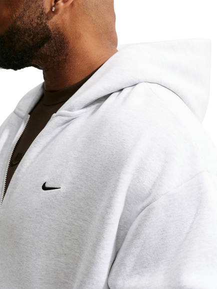 Nike Solo Cotton Rich Hoodie, Birch Heather/Black - view 2, Birch Heather/Black