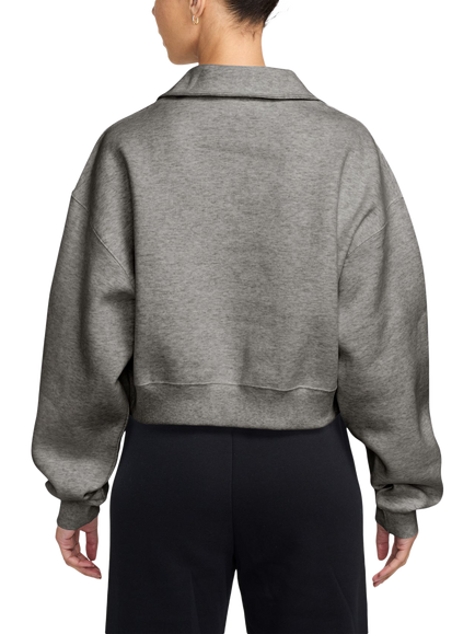 Nike Oversized Cropped Cotton Blend Sweatshirt, Dk Grey Heather/Sail - view 2, Dk Grey Heather/Sail