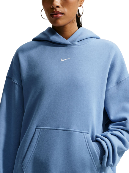 Nike Oversized Cotton Blend Hoodie, Work Blue/Sail, Work Blue/Sail