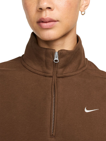 Nike Cotton Rich Women's Quarter-Zip Fleece - view 2, Cacao Wow/Sail