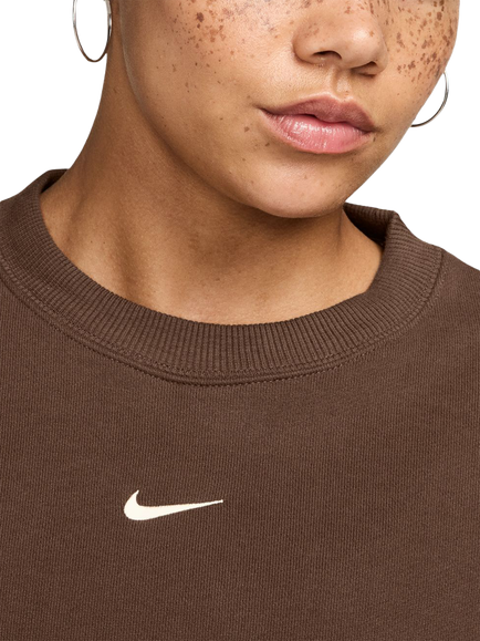 Nike Cotton Rich Women's Crew Neck Sweatshirt, Cacao Wow/Sail - view 2, Cacao Wow/Sail