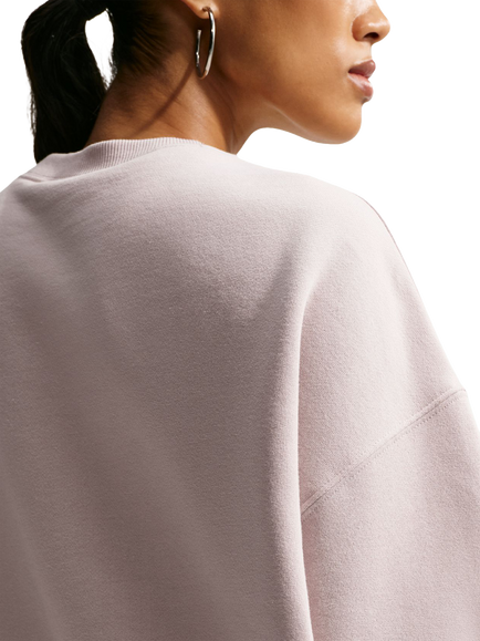 Nike Studio Fleece Oversized Crew Neck Cotton Blend Sweatshirt, Cream Ii/Sail - view 2, Cream Ii/Sail