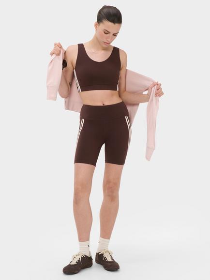 Sweaty Betty Power 6" Side Tape Biker Shorts - view 2, Brown