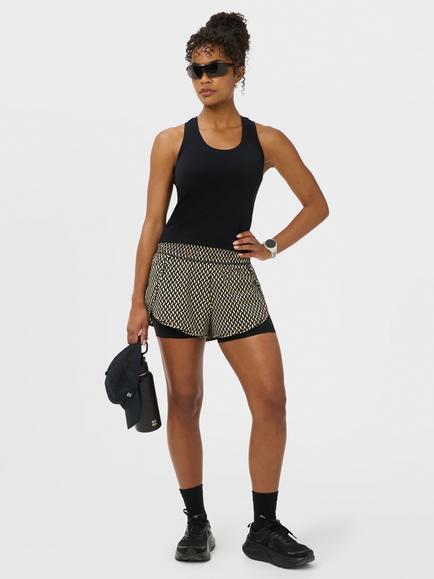 Sweaty Betty Get Set 2-in-1 Multi Train Shorts, Beige Linked Geo Print - view 2, Beige Linked Geo Print