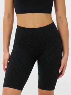 Sweaty Betty Power 9" Cycling Shorts, Black Leopard