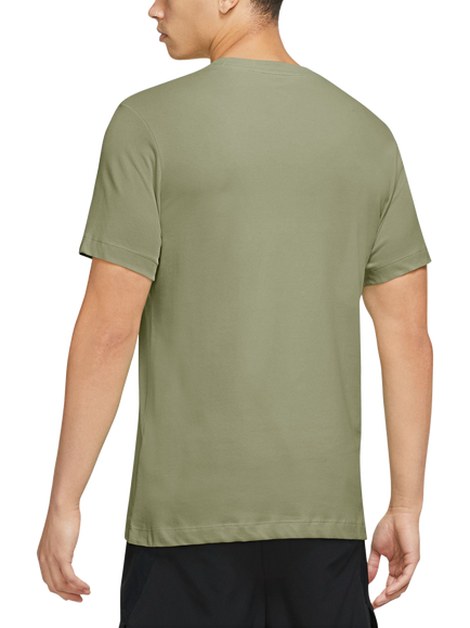 Nike Dri-FIT Crew Neck Short Sleeve Cotton Blend T-Shirt, Dusty Olive/Black - view 2, Dusty Olive/Black
