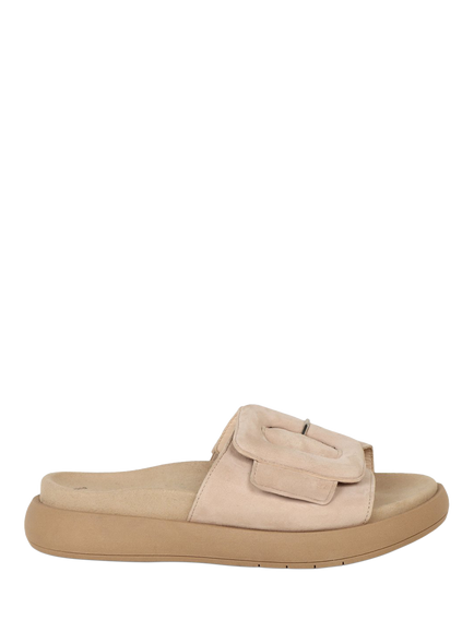 Gabor Adios Suede Buckle Detail Mules, Oak