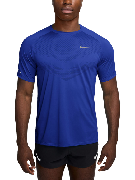 Nike ADV Stride Short Sleeve Running Top, Hyper Royal/Reflecti, Hyper Royal/Reflecti