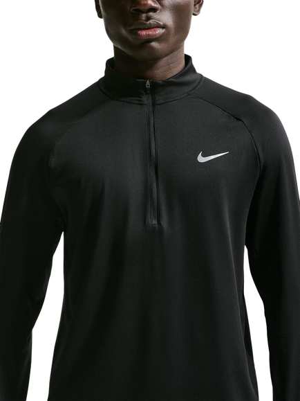 Nike Stride Half Zip Long Sleeve Running Top, Black/Reflective Sil, Black/Reflective Sil