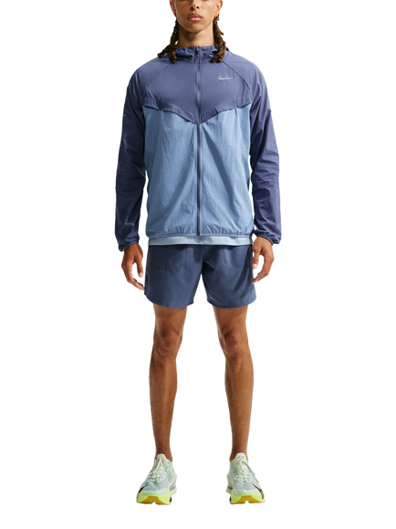 Nike Stride Zip Front Hooded Running Jacket, Diffused Blue/Work B, Diffused Blue/Work B